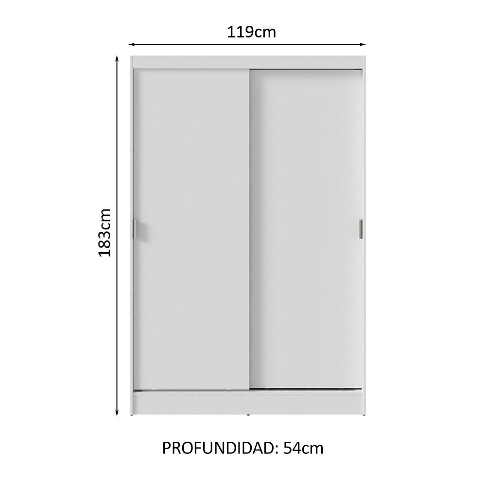 Foto 4 pulgar | Closet Madesa 2 Puertas Blanco