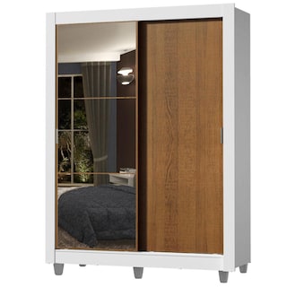 Foto 1 | Closet Madesa Blanco 2 Puertas 1 Espejo con Pies Bm 01