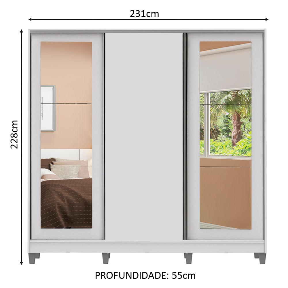 Foto 3 | Closet Madesa Blanco con 3 Puertas