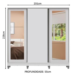 Foto 3 | Closet Madesa Blanco con 3 Puertas
