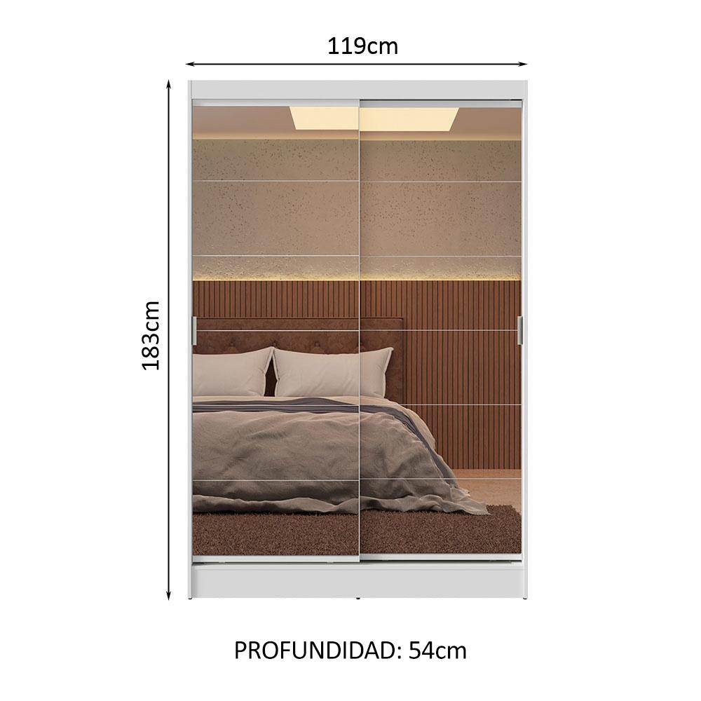 Foto 4 pulgar | Closet Madesa Blanco con 2 Puertas