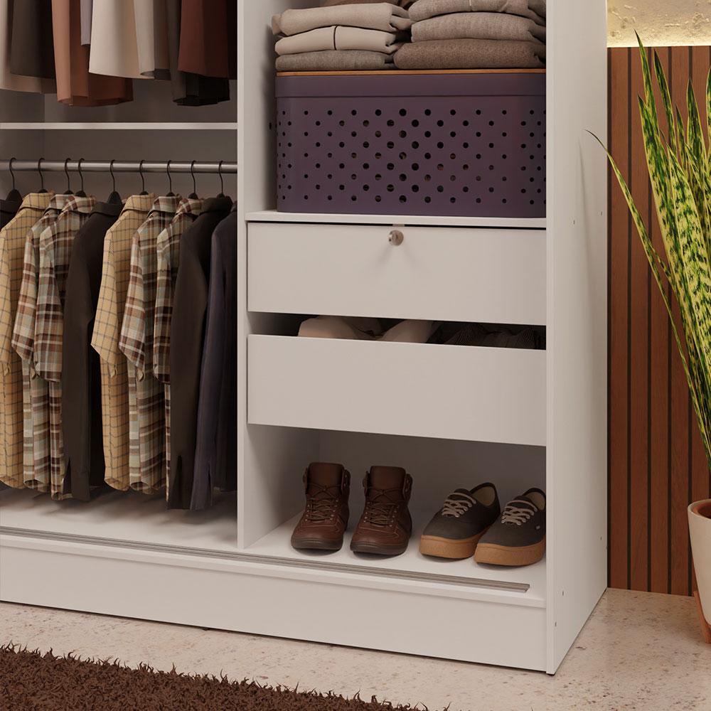 Foto 6 pulgar | Closet Madesa Blanco con 2 Puertas