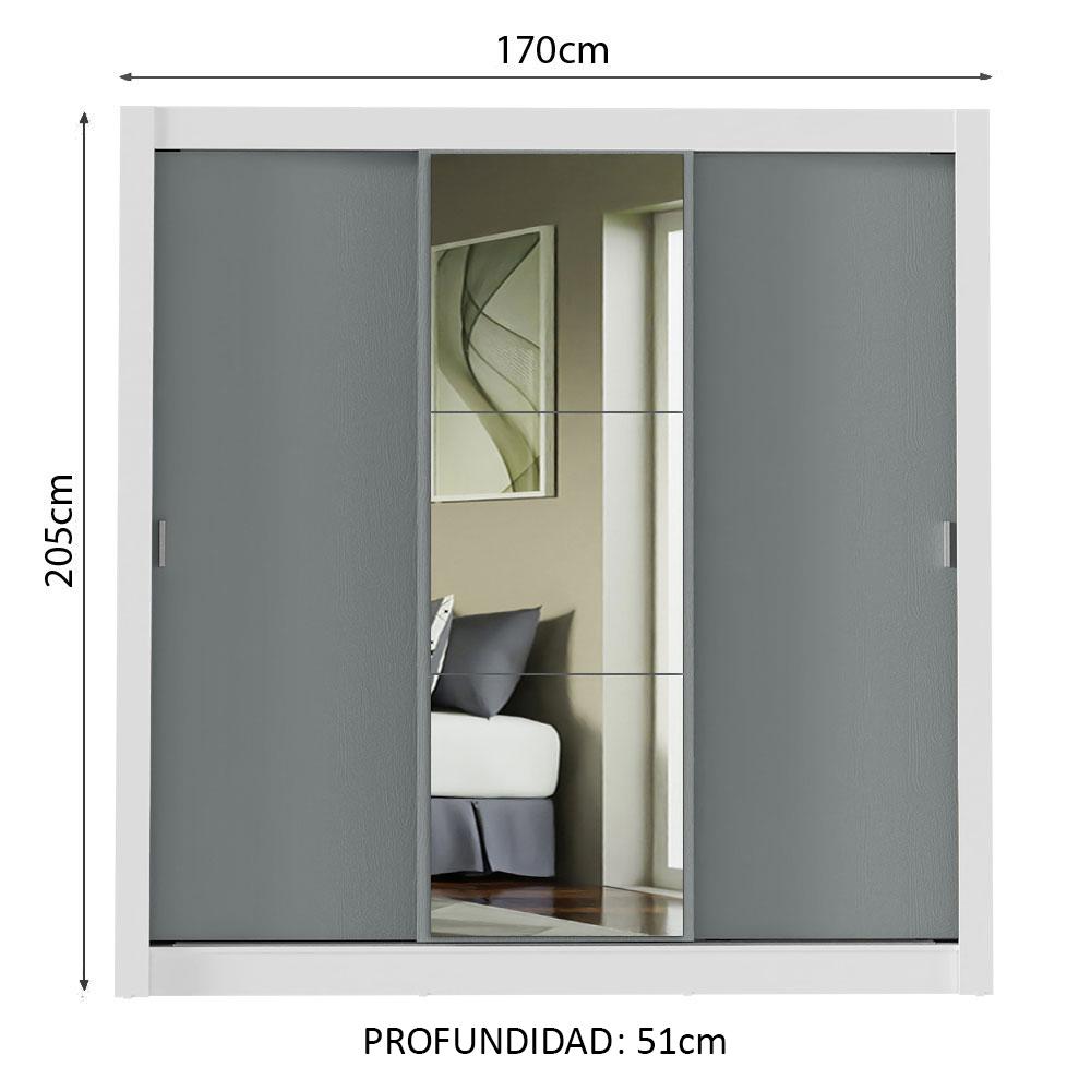 Foto 4 pulgar | Ropero Closet Madesa Mônaco 3 Puertas 1 Espejo Bg