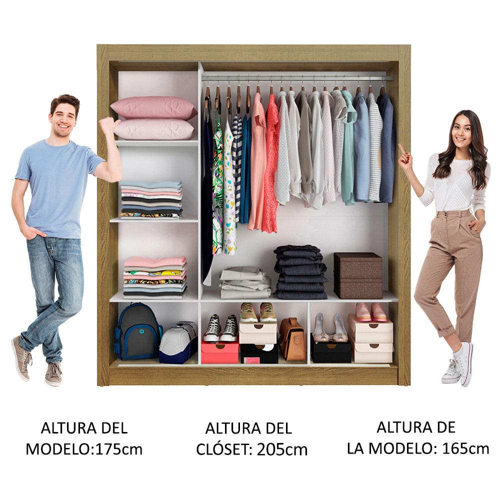 Foto 5 | Ropero Closet Madesa Mônaco 3 Puertas 1 Espejo Mm