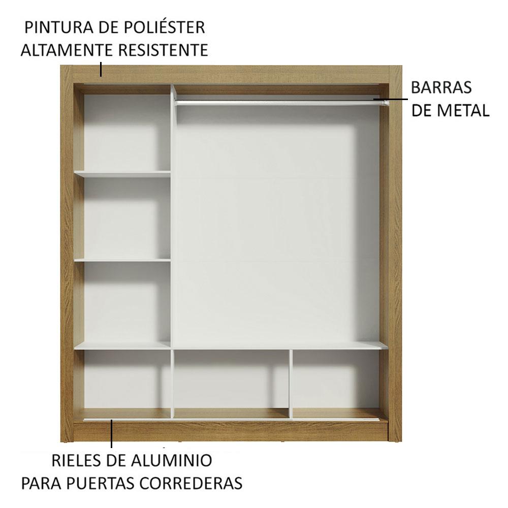 Foto 7 pulgar | Ropero Closet Madesa Mônaco 3 Puertas 1 Espejo Mm