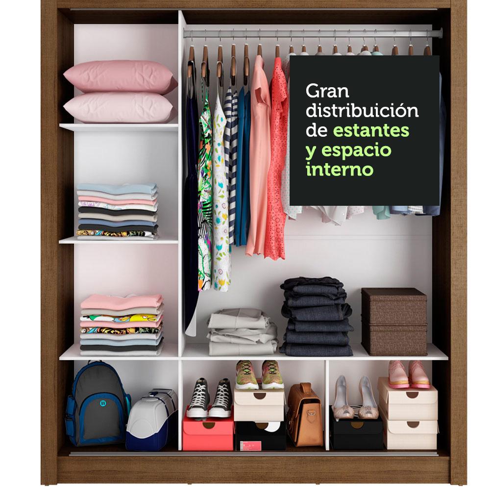 Foto 8 pulgar | Ropero Closet Madesa Mônaco 3 Puertas 1 Espejo Mm