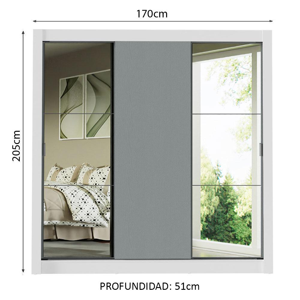 Foto 4 pulgar | Ropero Closet Madesa Mônaco 3 Puertas 2 Espejos Bg