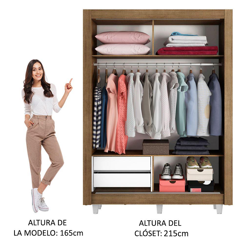 Foto 6 pulgar | Ropero Closet Madesa Dallas 2 Puertas Con Pies Mm 04