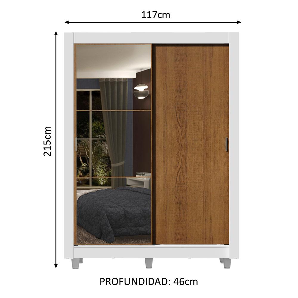 Foto 4 pulgar | Ropero Closet Madesa Dallas 2 Puertas 1 Espejo Con Pies Bm 2
