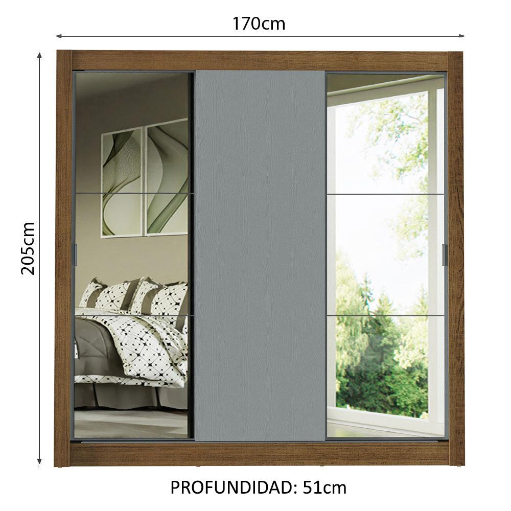 Foto 4 pulgar | Ropero Closet Madesa Mônaco 3 Puertas 2 Espejos Mg