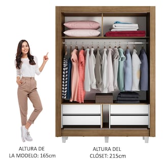 Foto 4 | Ropero Closet Madesa Dallas Plus 2 Purtas Con Pies Mb 03