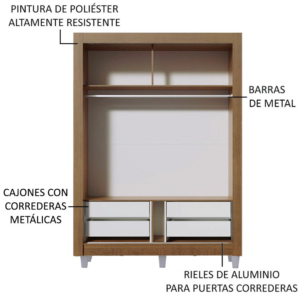 Foto 6 pulgar | Ropero Closet Madesa Dallas Plus 2 Purtas Con Pies Mb 03