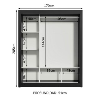 Foto 4 | Ropero Closet Madesa Mônaco 3 Puertas Ng