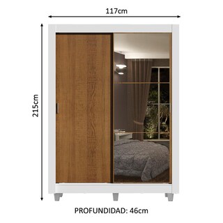 Foto 4 | Ropero Closet Madesa Dallas Plus 1 Espejo Con Pies Bm 02