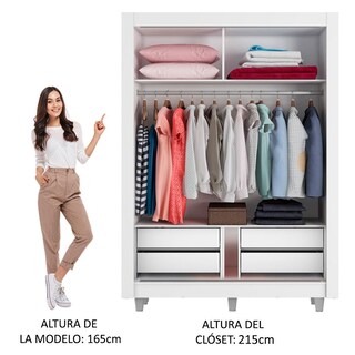 Foto 5 | Ropero Closet Madesa Dallas Plus 1 Espejo Con Pies Bm 02