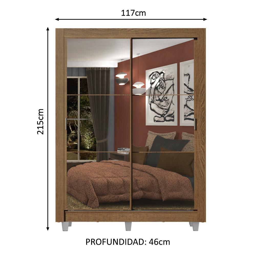 Foto 4 pulgar | Ropero Closet Madesa Dallas 2 Puertas 2 Espejos Y Pies Mm 3
