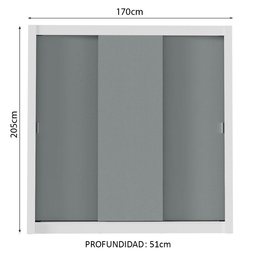 Foto 4 pulgar | Ropero Closet Madesa Mônaco 3 Puertas Bg
