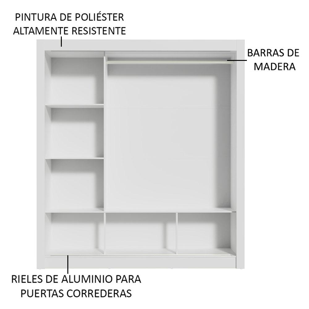 Foto 7 pulgar | Ropero Closet Madesa Mônaco 3 Puertas Bg