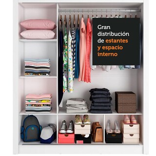 Foto 7 | Ropero Closet Madesa Mônaco 3 Puertas Bg