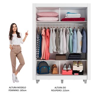 Foto 4 | Ropero Closet Madesa Denver 2 Puertas Con 1 Espejo Bm 03