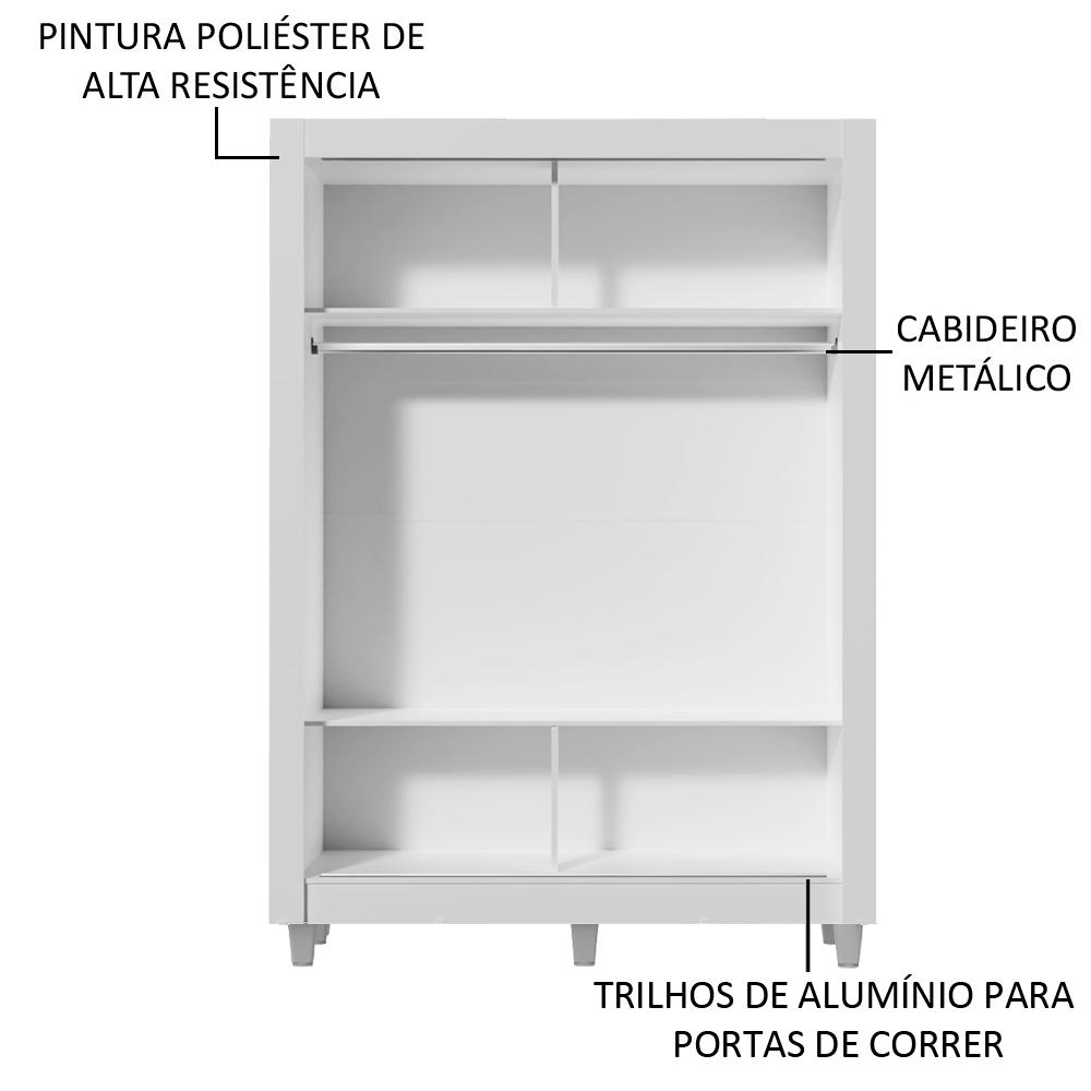 Foto 6 pulgar | Ropero Closet Madesa Denver 2 Puertas Con 1 Espejo Bm 03