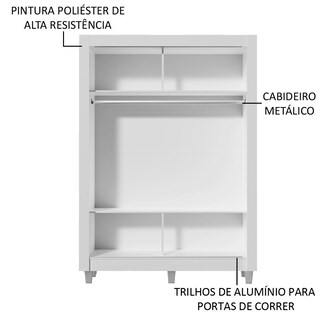 Foto 5 | Ropero Closet Madesa Denver 2 Puertas Con 1 Espejo Bm 03