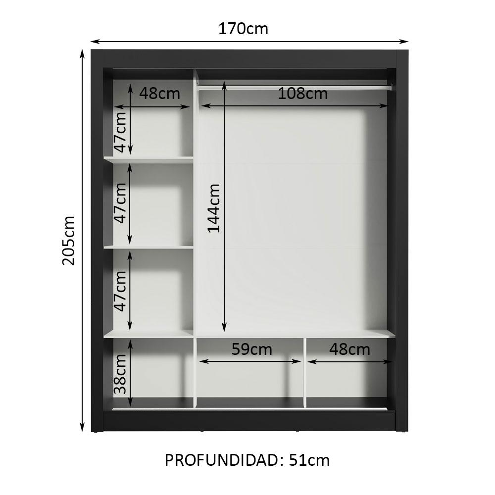Foto 5 pulgar | Ropero Closet Madesa Mônaco 3 Puertas 1 Espejo Ng
