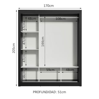 Foto 4 | Ropero Closet Madesa Mônaco 3 Puertas 1 Espejo Ng