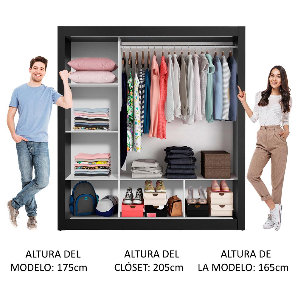 Foto 6 pulgar | Ropero Closet Madesa Mônaco 3 Puertas 1 Espejo Ng
