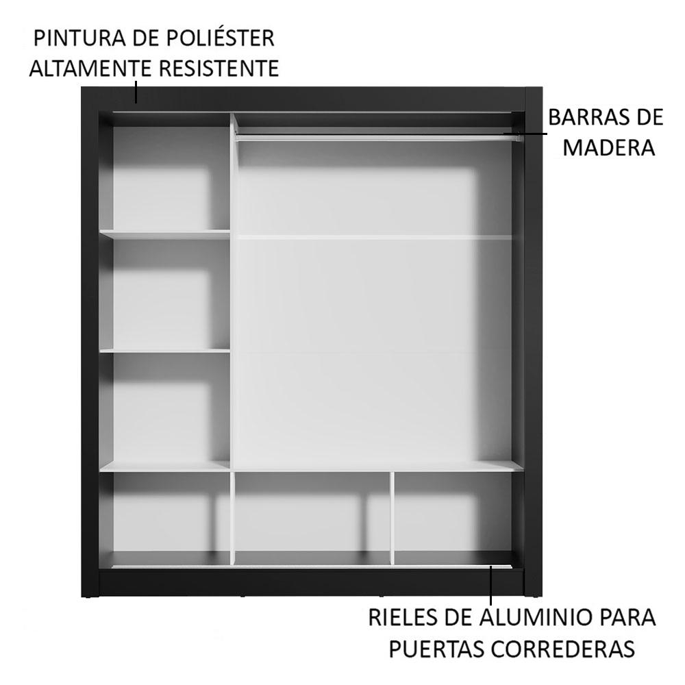 Foto 7 pulgar | Ropero Closet Madesa Mônaco 3 Puertas 1 Espejo Ng