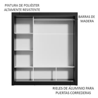 Foto 6 | Ropero Closet Madesa Mônaco 3 Puertas 1 Espejo Ng
