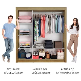 Foto 5 | Ropero Closet Madesa Mônaco 3 Puertas 1 Espejo Mg