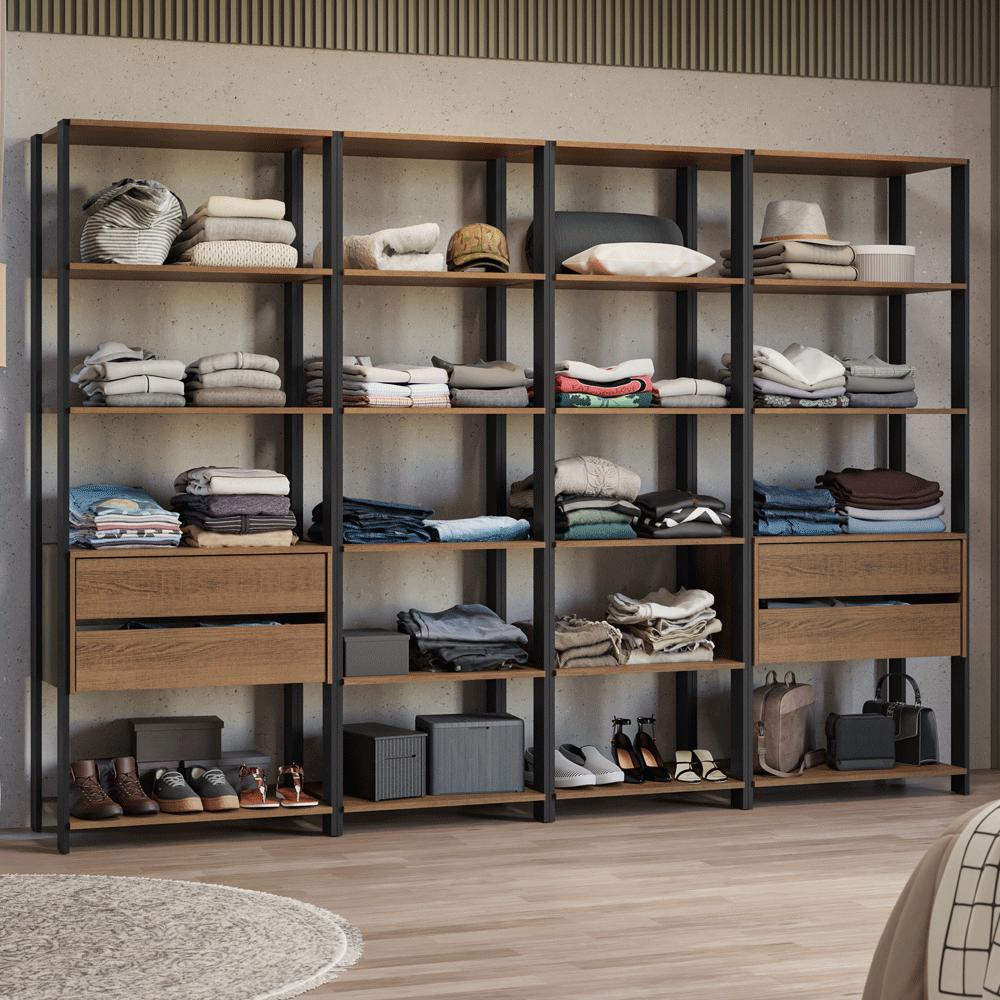 Foto 2 | Ropero Closet Guardarropas Madesa Valencia 258cm 4 Cajones M