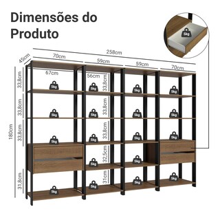 Foto 3 | Ropero Closet Guardarropas Madesa Valencia 258cm 4 Cajones M