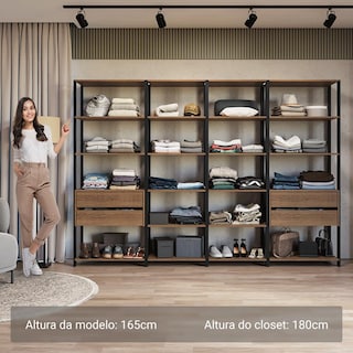 Foto 4 | Ropero Closet Guardarropas Madesa Valencia 258cm 4 Cajones M