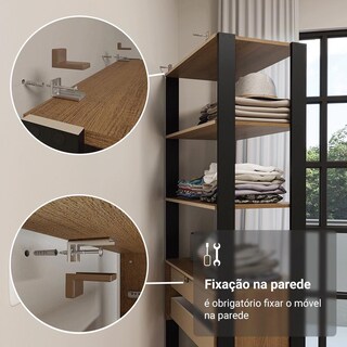 Foto 7 | Ropero Closet Guardarropas Madesa Valencia 258cm 4 Cajones M