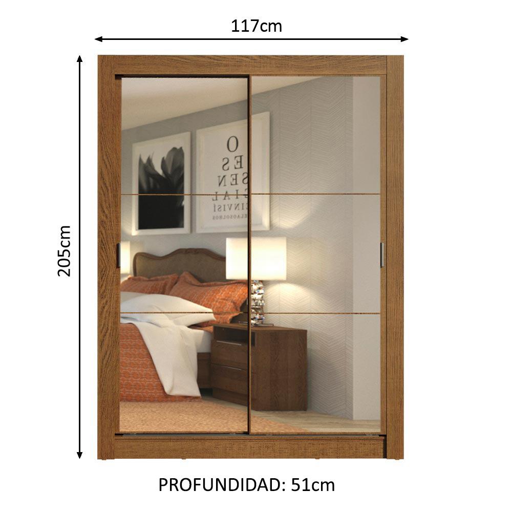 Foto 4 pulgar | Ropero Madesa Dallas 2 Puertas Corredizas con Espejo 2 Cajones