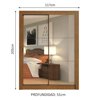 Foto 3 | Ropero Madesa Dallas 2 Puertas Corredizas con Espejo 2 Cajones