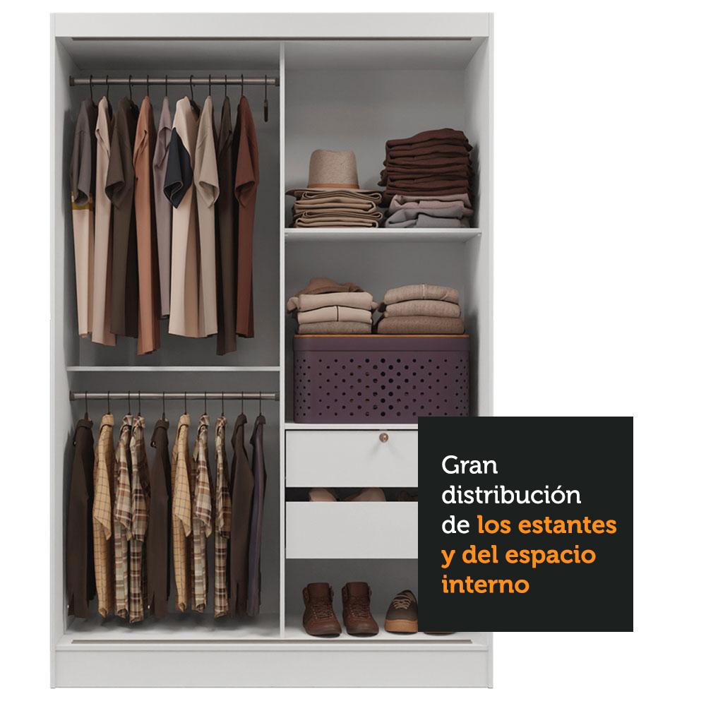 Foto 6 | Ropero Closet Madesa Luke 2 Puertas 1 Puerta Con Espejo Color Blanco