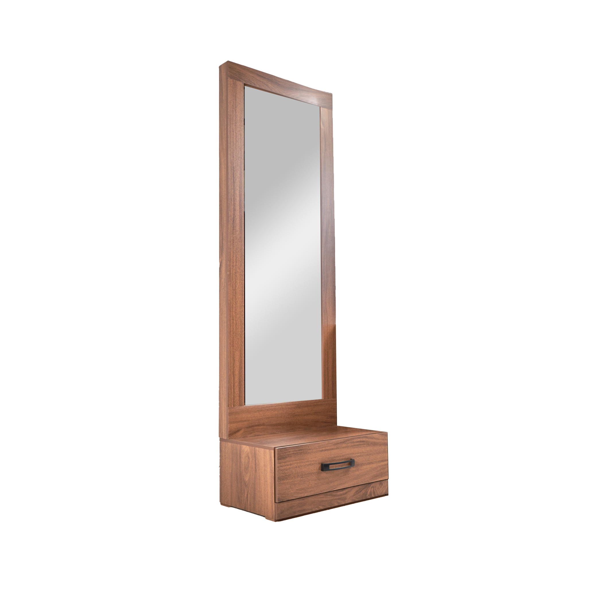 Foto 2 | Espejo De Cuerpo Completo / De Pie Con 1 Cajón Color Nogal - Madera Mdf