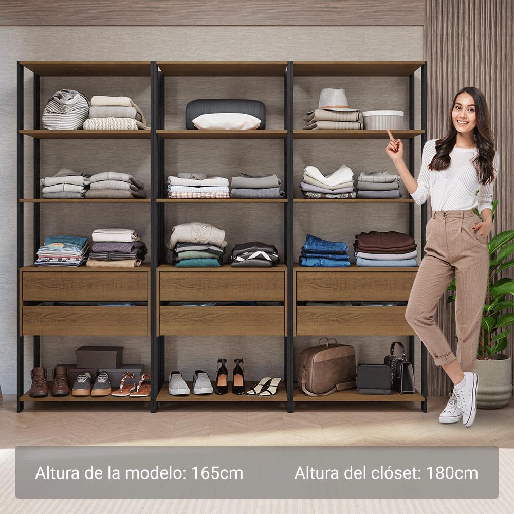 Foto 5 pulgar | Ropero Closet Guardarropas Madesa Valencia 210cm Mn