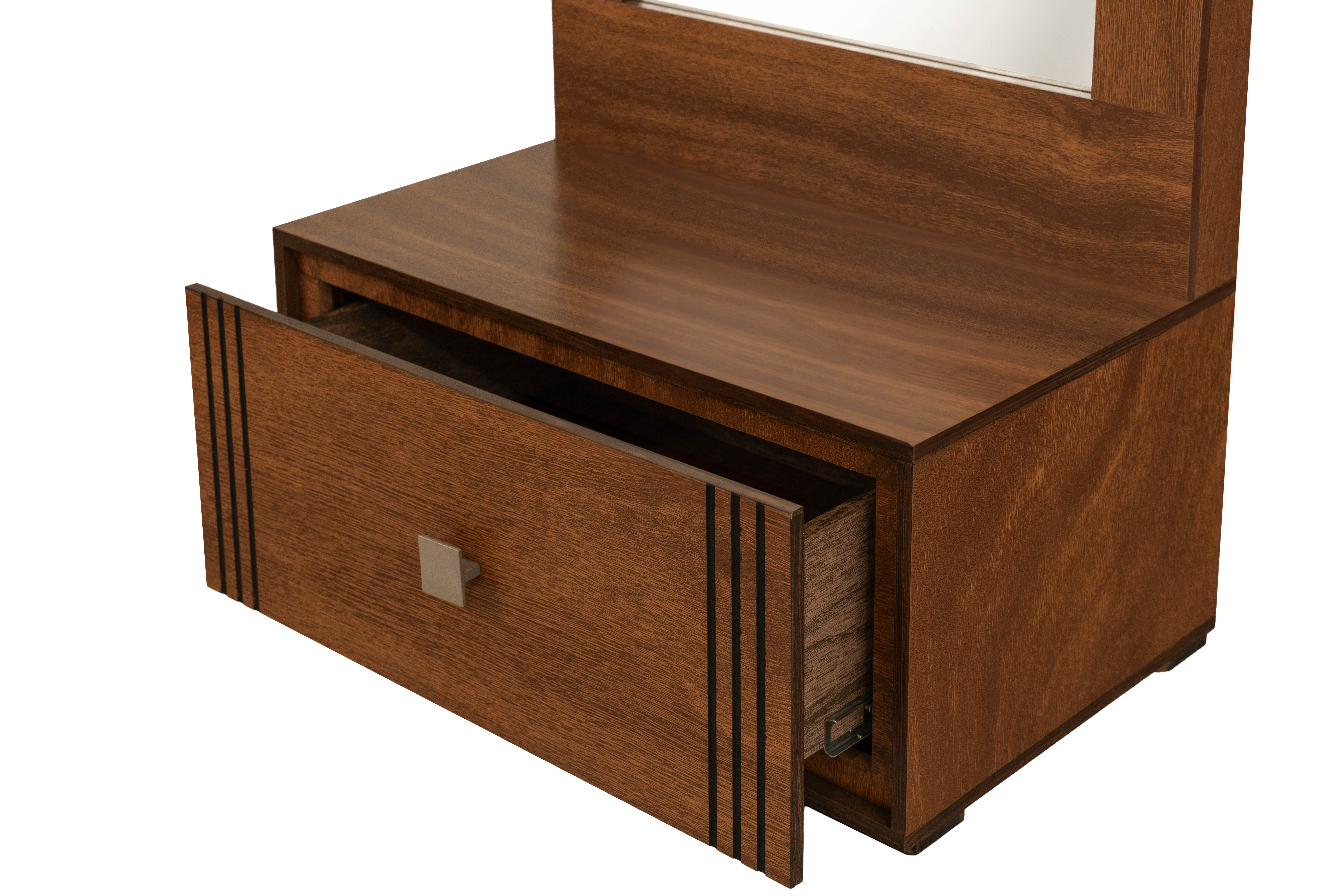 Foto 2 | Espejo De Cuerpo Completo / De Pie Con 1 Cajón Color Parota - Madera Industrializada