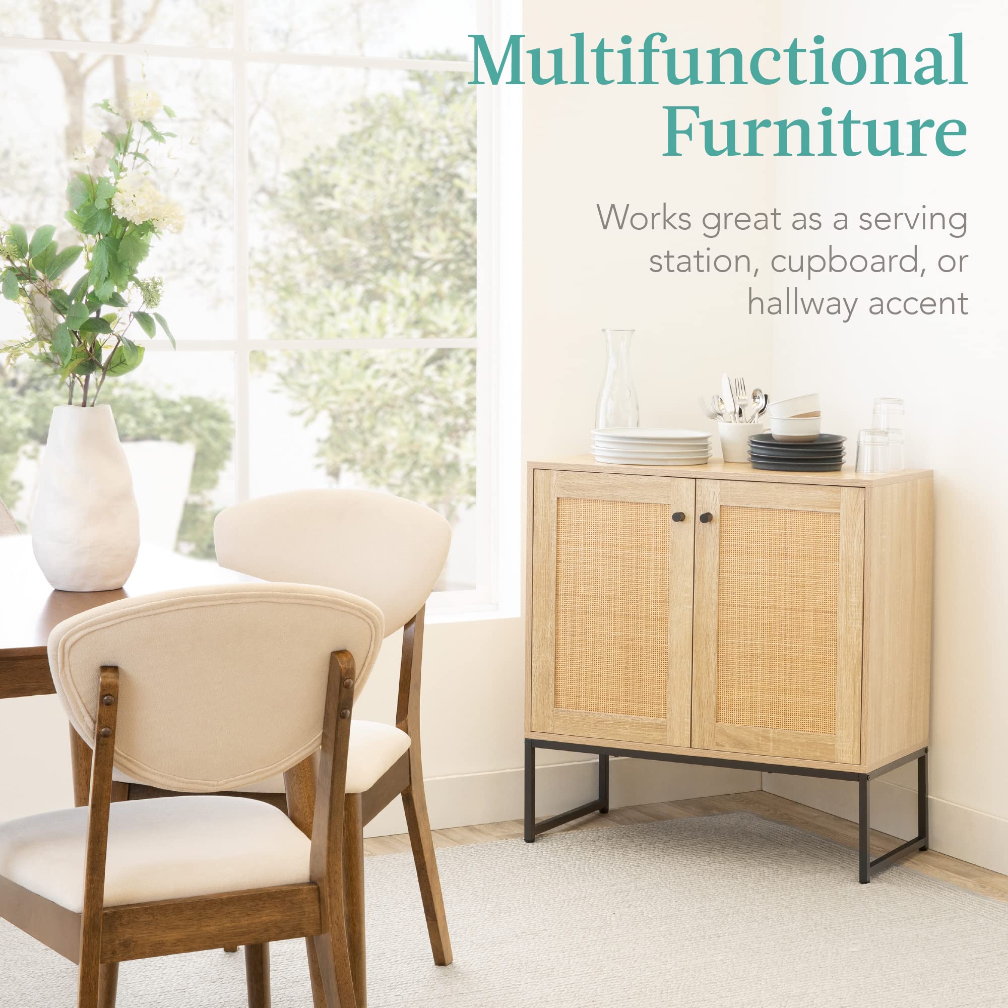 Foto 4 | Armario De Almacenamiento Best Choice Products De Ratán Con 2 Puertas, Color Natural - Venta Internacional.