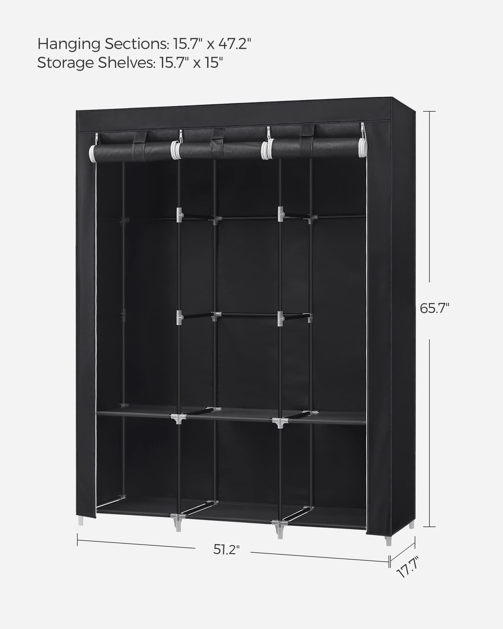 Foto 6 pulgar | Organizador De Armario Portátil Songmics De 131 X 45 X 167 Cm - Venta Internacional.