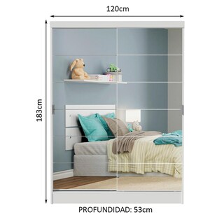 Foto 3 | Closet Luke Madesa 2 Puertas Corredizas Con Espejos