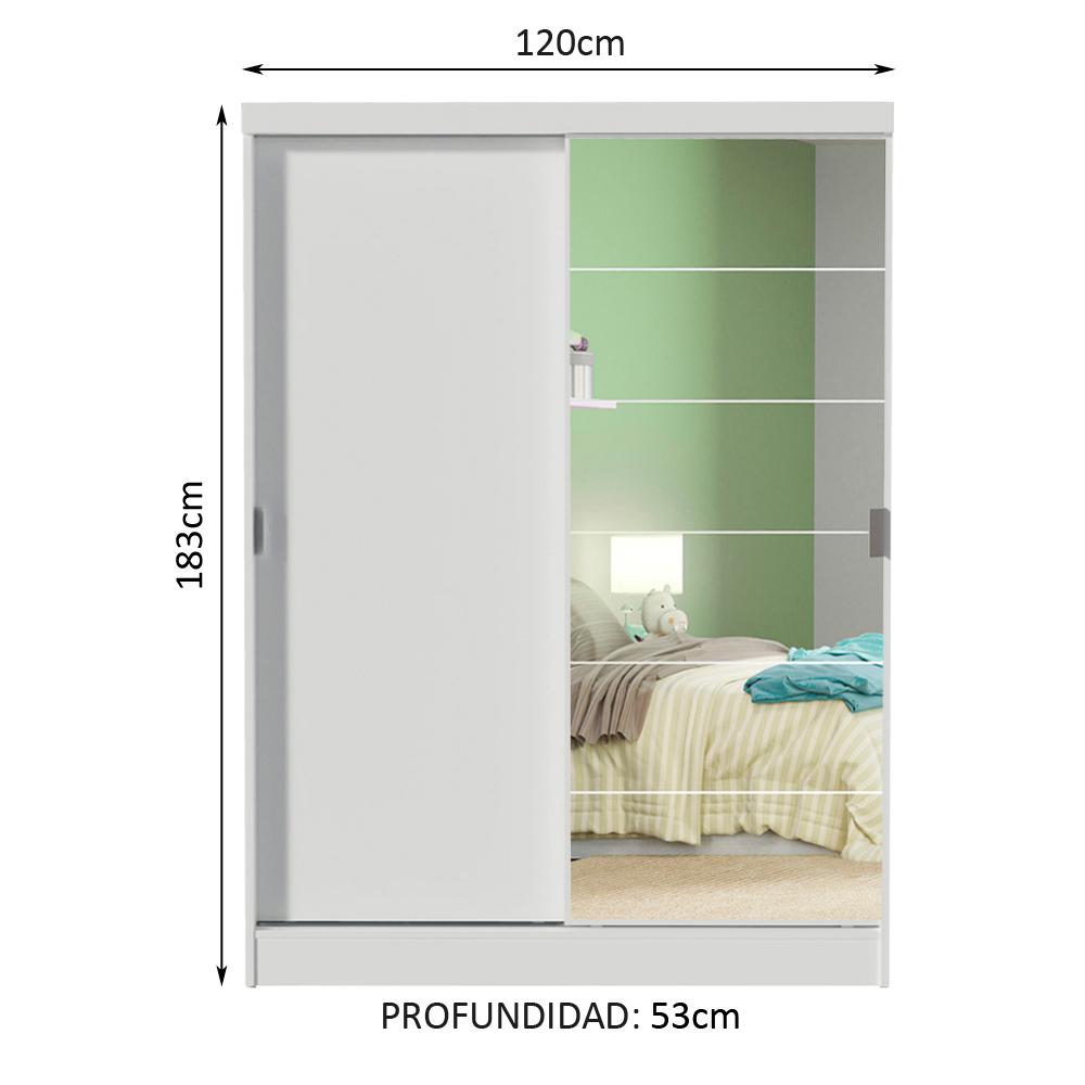 Foto 4 pulgar | Closet Luke Madesa 2 Puertas Corredizas 1 Puerta Con Espejo