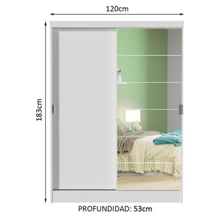 Foto 3 | Closet Luke Madesa 2 Puertas Corredizas 1 Puerta Con Espejo