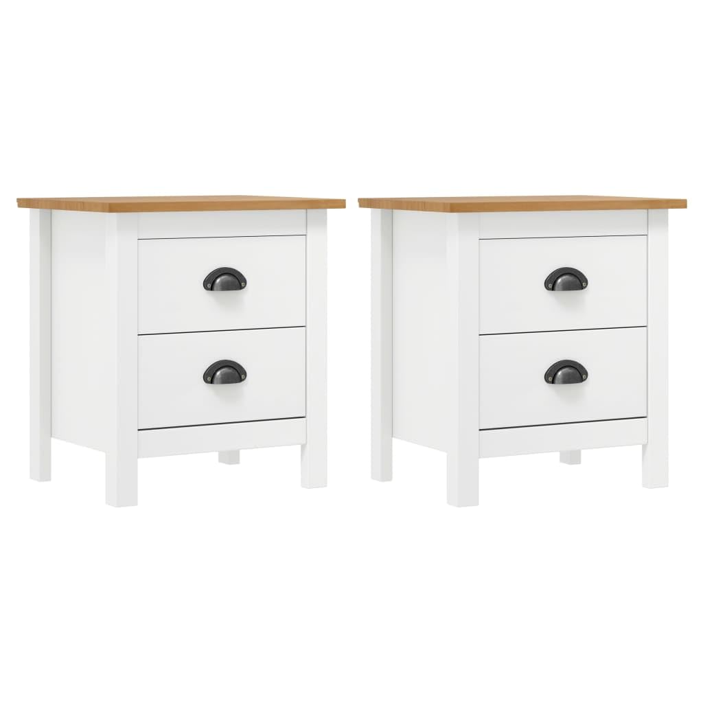 Foto 1 | Mesitas De Noche Vidaxl Skm Hill Range De Pino Macizo Blanco  46 X 35 X 49 5 Cm - Venta Internacional.