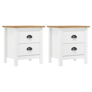 Foto 1 | Mesitas De Noche Vidaxl Skm Hill Range De Pino Macizo Blanco 46 X 35 X 49 5 Cm - Venta Internacional.