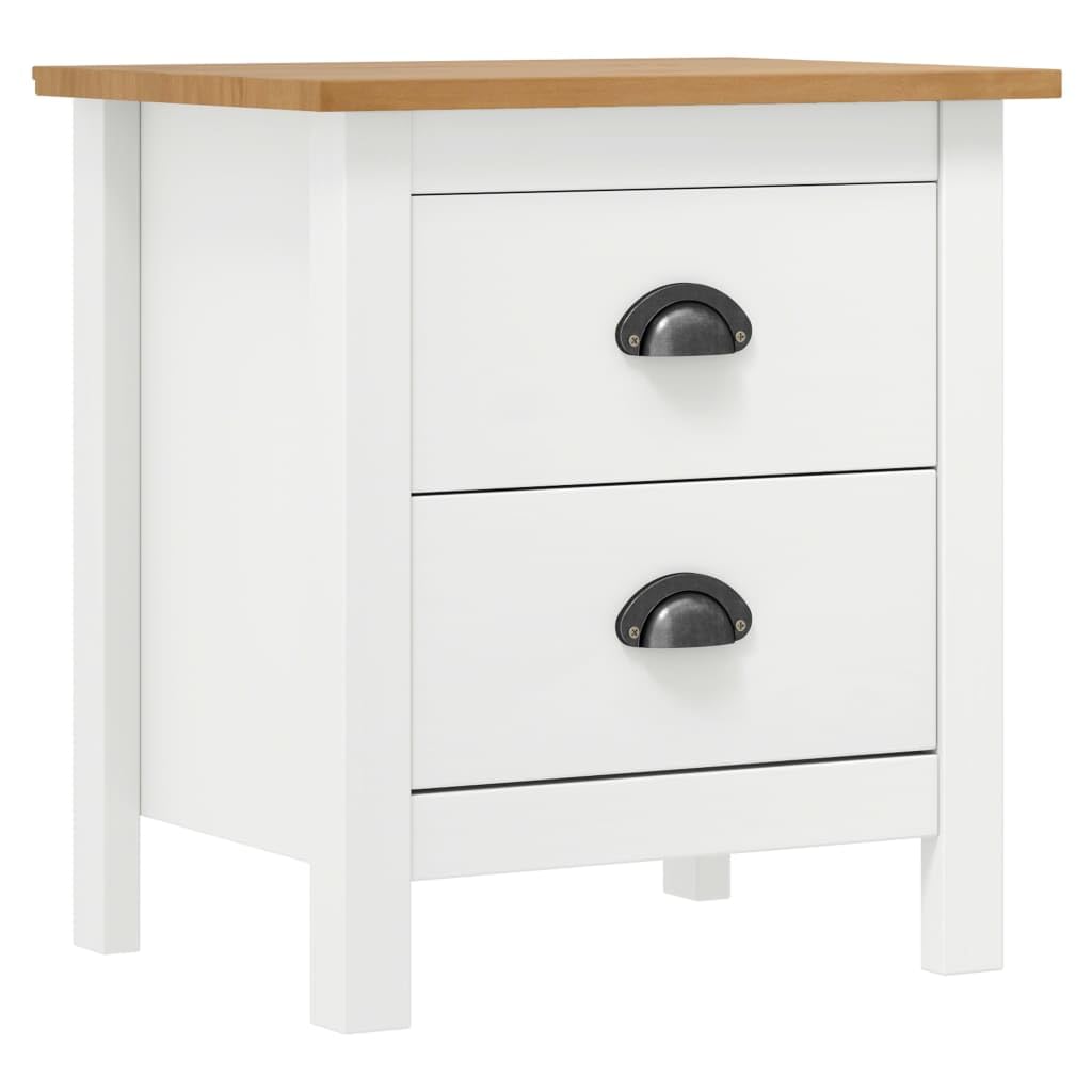 Foto 3 | Mesitas De Noche Vidaxl Skm Hill Range De Pino Macizo Blanco  46 X 35 X 49 5 Cm - Venta Internacional.